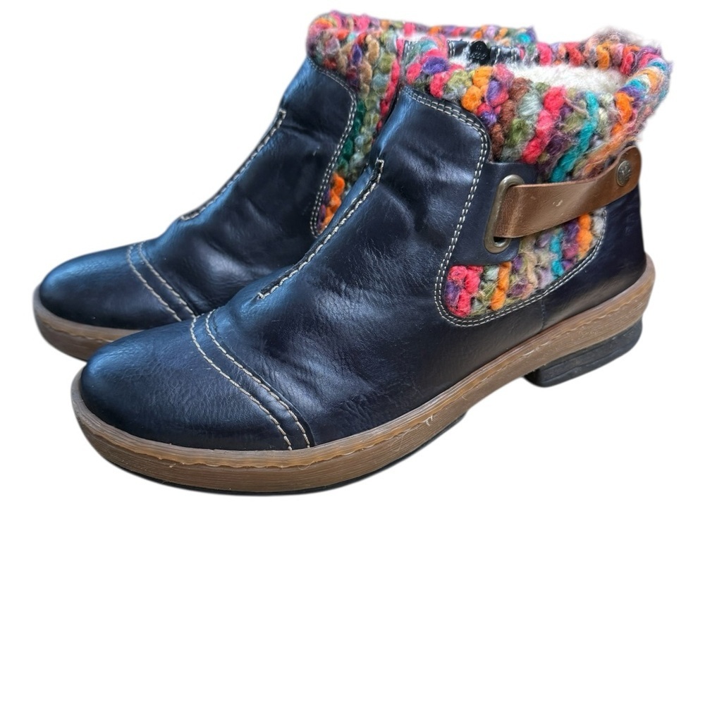 Rieker Felicitas 84 boots in the Navy Ozean/Mogano/Mult  Size 39 / Women’s 8